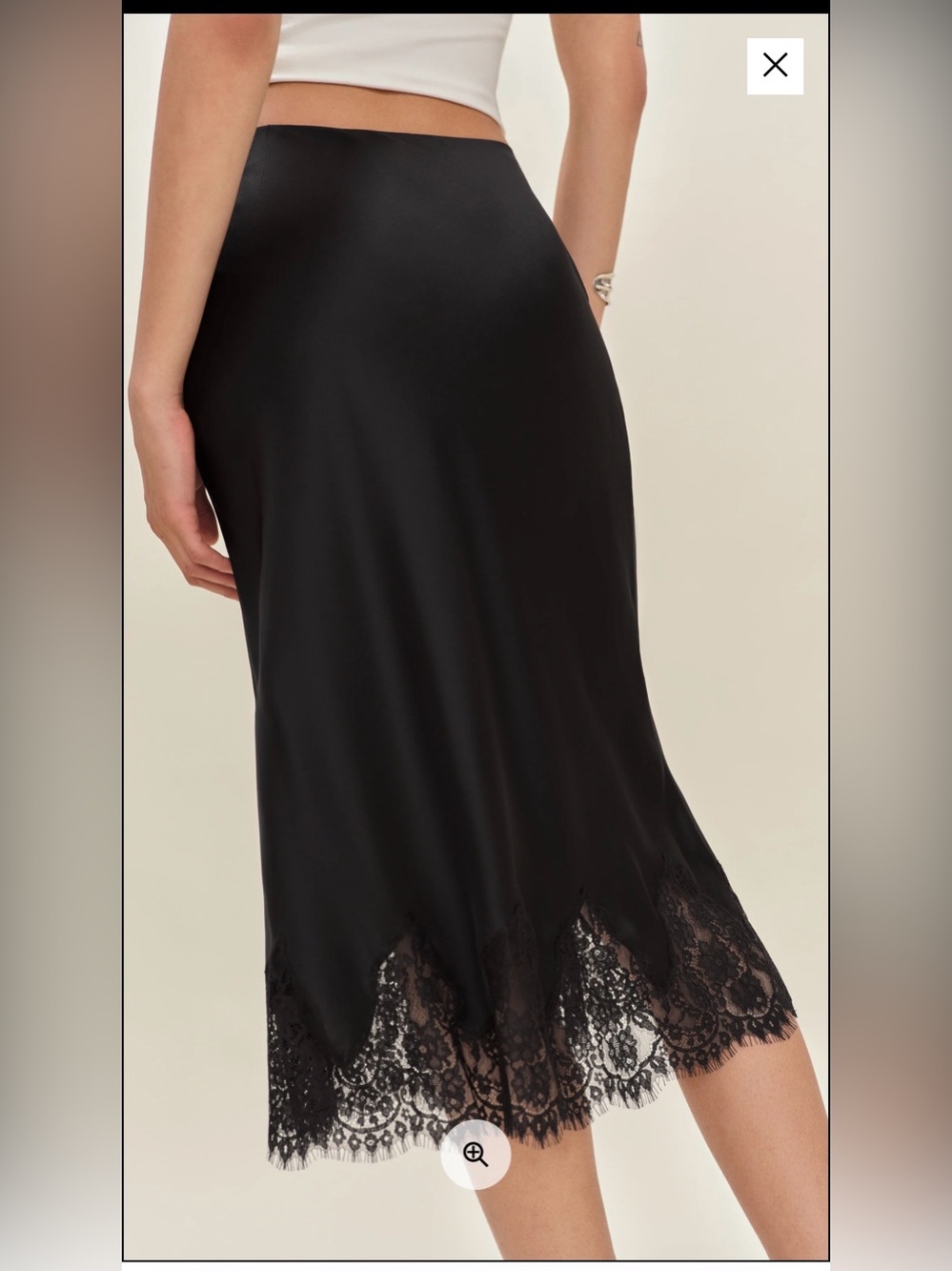 Reformation Carolina silk lace skirt size L - Picture 3 of 11